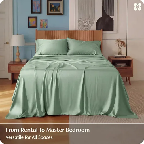 Miniatura 5 de Bedsure Juego de sábanas de tamaño King, sábanas refrescantes para personas que duermen con calor, rayón derivado del bambú, transpirable y suave