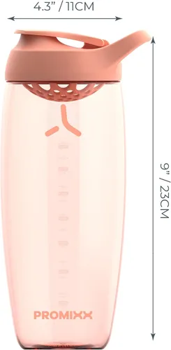 Miniatura 5 de Promixx Pursuit Botella Agitadora de Proteínas (32 oz) – Mezclador Silencioso Sin Bola, Tapa a Prueba de Fugas, BPA/BPS y Sin Ftalatos ECOZEN – Vaso