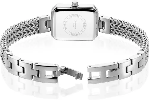 Miniatura 3 de BERNY Relojes para mujer, fácil de cambiar el tamaño, reloj de pulsera para mujer, de acero inoxidable, de lujo, a la moda, pequeño, cuadrado