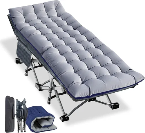 Miniatura 11 de NAIZEA - Catre plegable de campamento, cama plegable para campamento al aire libre, catre portátil militar, catres de doble capa oxford, catres