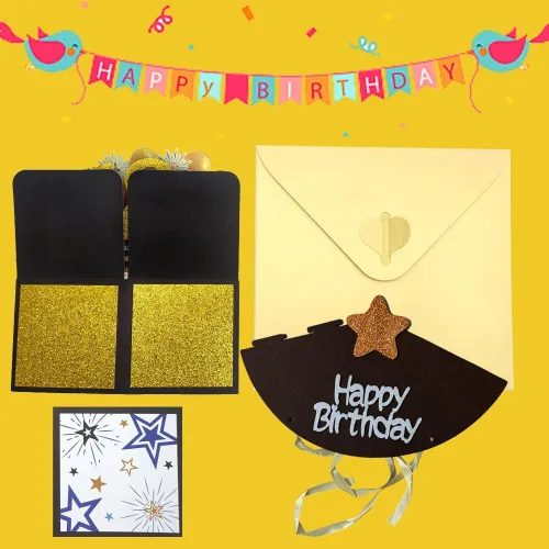 Miniatura 2 de Tarjeta desplegable de feliz cumpleaños para mujeres y hombres, divertida caja de felicitación 3D de cumpleaños con sobres, etiqueta de notas