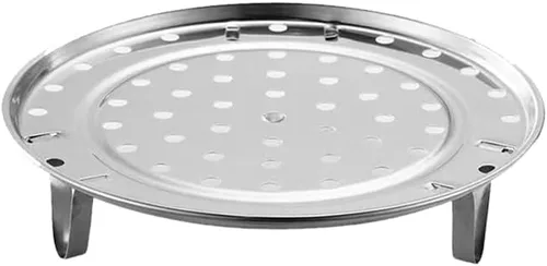 Miniatura 5 de Estante de vapor de acero inoxidable de 8.7 pulgadas de diámetro con patas extraíbles, utensilios de cocina para hornear al vapor