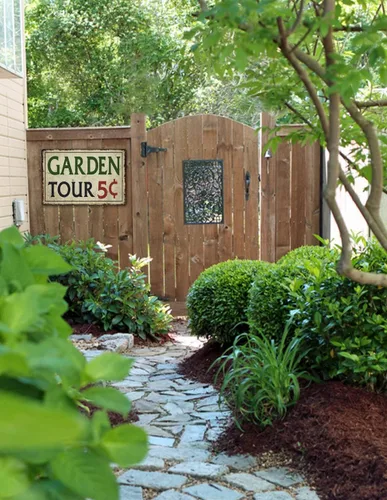 Miniatura 4 de Letrero de metal para jardinería al aire libre, Garden Tours 5 centavos, letrero de bienvenida retro de colibrí, letrero decorativo de flores