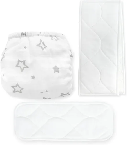 Miniatura 21 de SmartNappy - Muselina de algodón de Amazing Baby, funda híbrida para pañales de tela NextGen + 1 inserto reutilizable bi-fold + 1 refuerzo Mini