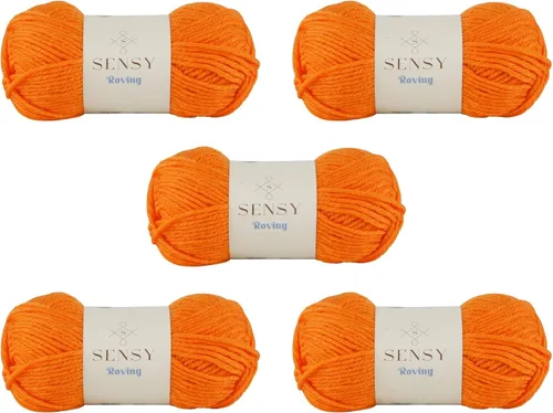 Miniatura 28 de Sensy Roving - Ovillo de lana multicolor, 3.5 onzas, 132 yardas, calibre 5, voluminoso (otoño)