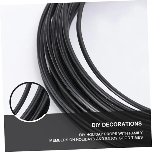 Miniatura 9 de Yardwe 32.8 ft de vid negro lazos de alambre de hierro flexible rollo de alambre de metal flexible para escalada marco de escalada al aire libre