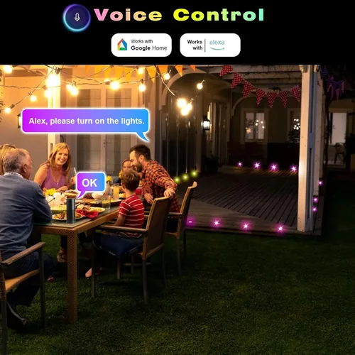 Miniatura 5 de Kit de luces LED para cubierta FVTLED, 10 piezas Φ1.22 WiFi Smart Phone Control de bajo voltaje empotrable RGBW para iluminación de cubierta Rgbw