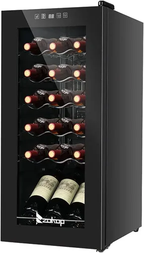 Miniatura 11 de Winado Refrigerador de vino con compresor de 28 botellas con temperatura ajustable, mini refrigerador de vino compacto independiente con control