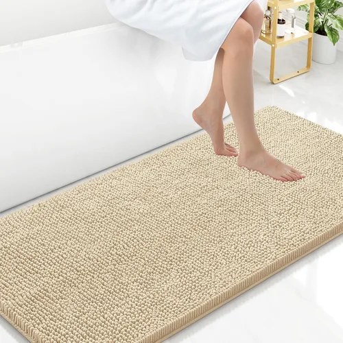 Miniatura 60 de Arotive Alfombras de baño de felpilla extrasuaves y absorbentes, de 24 x 16 pulgadas, lavables a máquina, parte trasera de goma antideslizante