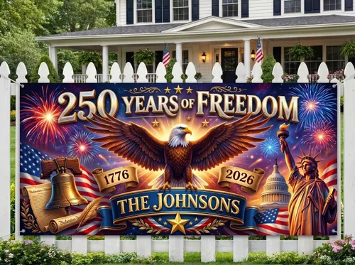 Miniatura 15 de Love Signal Bandera de Estados Unidos personalizada con el 250 aniversario, bandera estadounidense personalizada con imagen, decoración patriótica