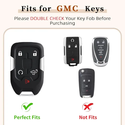Miniatura 2 de OFFCURVE Funda para llavero con llavero compatible con funda para llavero GMC para Chevy Suburban Tahoe Acadia Yukon Silverado GMC Sierra 1500