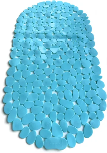 Miniatura 2 de Alfombra antideslizante para bañera y ducha "Pebbles" de 27 x 14 pulgadas, ovalada, no tóxica, segura, limpia, lavable a máquina, agarre y drenaje