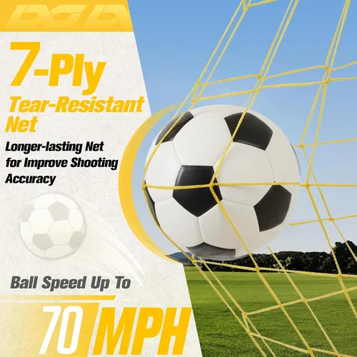Miniatura 4 de PodiuMax Portería de fútbol de 12 x 6 pies para jóvenes adultos, portería de fútbol portátil resistente para patio trasero, red fácil de instalar