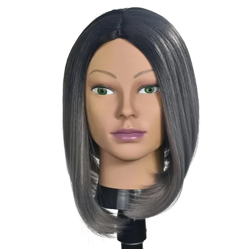 Miniatura 4 de Cabeza de maniquí de cosmetología para hacer pelucas y exhibir con abrazadera gratuita