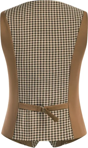Miniatura 2 de Belle Poque Chaleco de doble botonadura para mujer, con cuello de solapa vintage, con 2 bolsillos