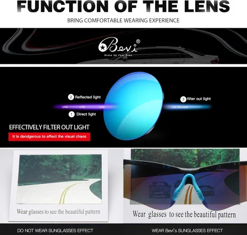 Miniatura 4 de Bevi Lentes de sol deportivos polarizados TR90, marco duradero y ultraligero para hombres y mujeres, béisbol, correr, ciclismo, golf Amarillo Azul