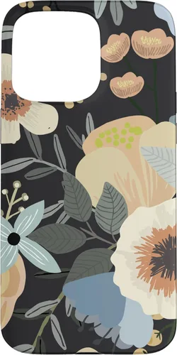 Miniatura 30 de Funda para iPhone 13 Pro Max Boho Wildflower Garden Botanical Floral Pattern (negro)