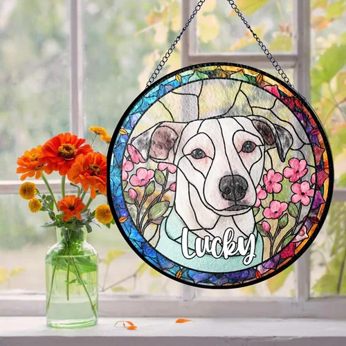 Miniatura 28 de LOVELYPOD Atrapasoles - Regalos conmemorativos de perro para amantes de los perros, una decoración de perro negro en la luna, colgantes de ventana