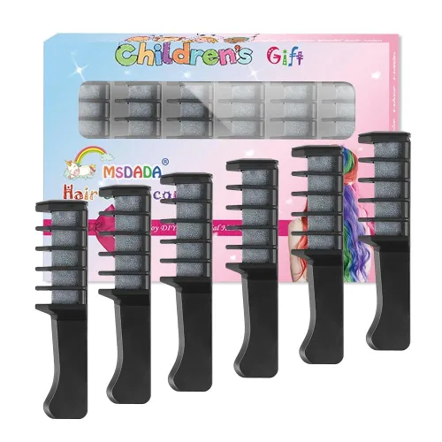 Miniatura 8 de MSDADA Nuevo peine de tiza para el cabello, tinte temporal para niñas y niños con cabello de color claro, tiza lavable para niñas de 4, 5, 6, 7, 8