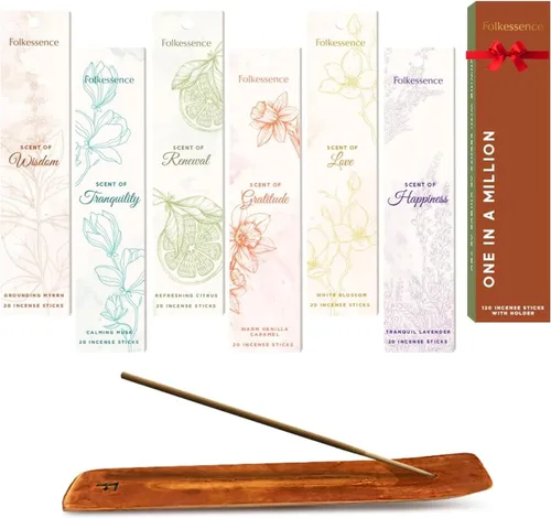 Miniatura 9 de Folkessence - Juego de 6 varillas de incienso (120 varillas), incienso Nature's Whisper para aromaterapia, meditación y fragancia para el hogar