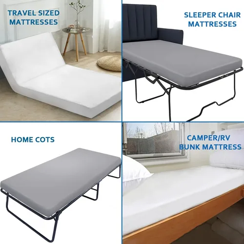 Miniatura 5 de Sábanas para catre de 31" x 75", sábana ajustable tamaño catre compatible con camas individuales estrechas/literas de campamento/literas de casas