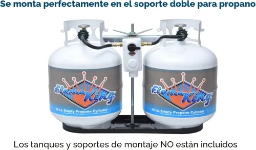 Miniatura 9 de Flame King (KT12ACR-2a) Regulador de gas propano LP de dos etapas con recambio automático con dos pigtails de 12 pulgadas para vehículos