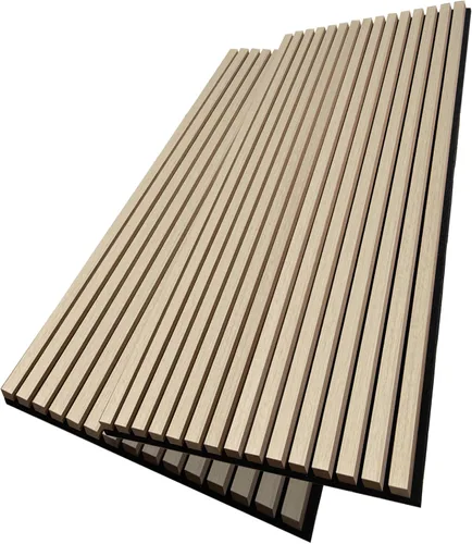 Miniatura 9 de AMZDEPOT Panel de pared de listones de madera, paneles de madera de 48 x 24 pulgadas para pared, paneles de pared insonorizados 3D, paneles Roble