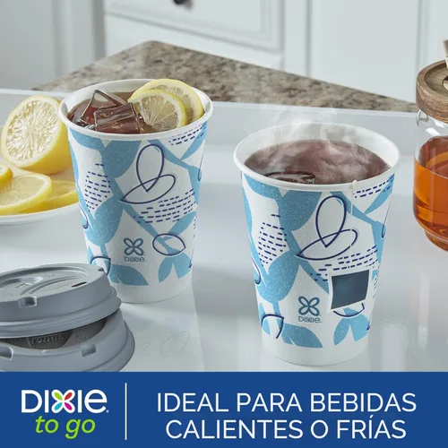 Miniatura 8 de Dixie To Go - Tazas de café de papel con tapas, 12 onzas, 14 unidades, vasos de papel aislantes desechables para bebidas calientes o frías Medium