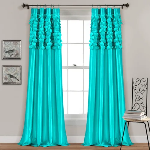Lush Decor - Juego de cortinas Circle Dream para sala de estar, comedor, dormitorio (par), 54 pulgadas de ancho x 84 pulgadas de largo, color