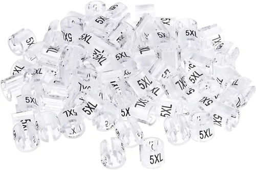 MECCANIXITY Marcador para colgar ropa 5XL Fit 0.138 in Varilla para ropa Codificación de Color Clear Count 100