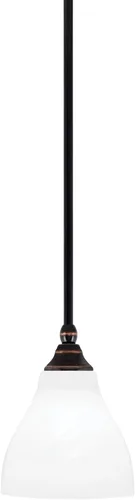 Miniatura 259 de Toltec Lighting Tallo Colgado Mini colgante, acabado de cobre negro, 3.5" cuadrado humo burbuja vidrio