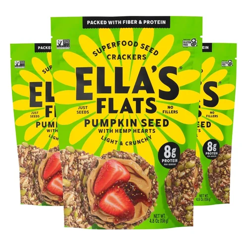 Miniatura 11 de ELLA'S FLATS® Comino todas las semillas saladas patatas fritas – Todo natural, sin gluten, buena fuente de proteínas, alto en fibra, vegano y apto