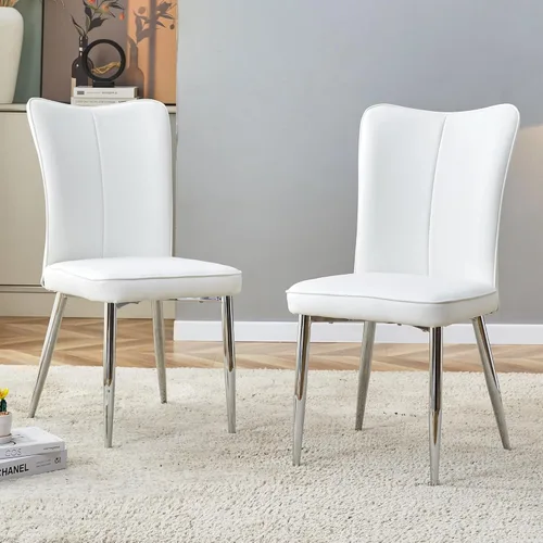 Miniatura 10 de Dining Chairs Set of 6,Kitchen Chairs with Leather Cushions,Modern Dining Chairs with Gold Metal Frame,Dinner Chairs for Kitchen & Dining Room and