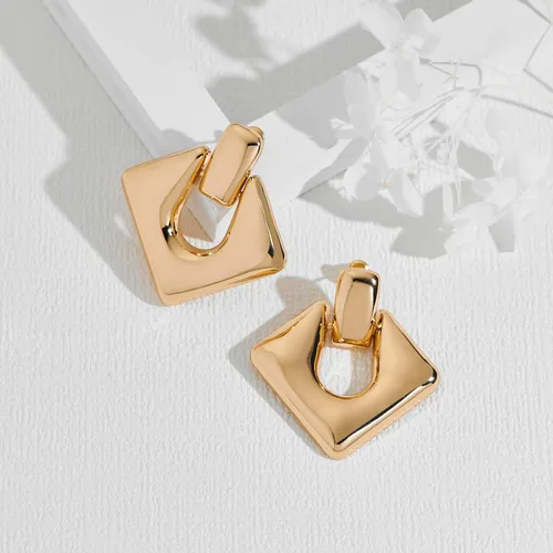 Miniatura 5 de HESSAWELL Aretes de aro gruesos para mujer, aretes colgantes de aro de oro para mujer, regalo