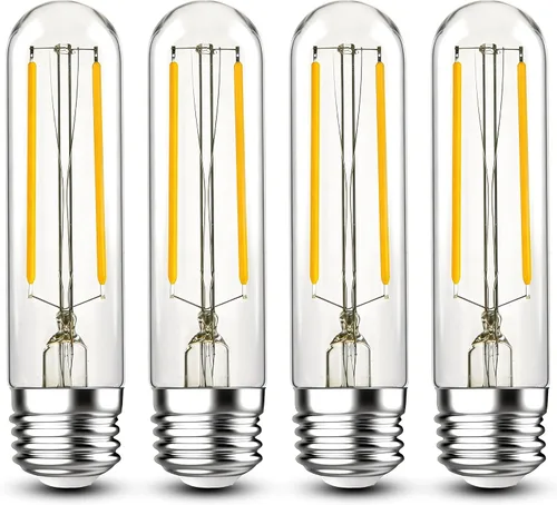 Miniatura 9 de Bombillas tubulares regulables E26 de 40 W, bombillas LED T10 de 4 W, 2200 K, blanco suave tipo T Bulbo sin parpadeo, para lámpara de araña