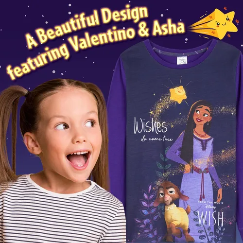 Miniatura 3 de Disney Wish - Pijama largo de 2 piezas para niñas, cómodo y transpirable, para descansar, regalos para niñas