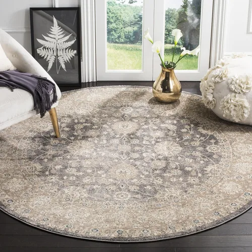 Miniatura 21 de Safavieh Sofia Collection SOF330B, tapete clásico color gris claro y beige, Polipropileno