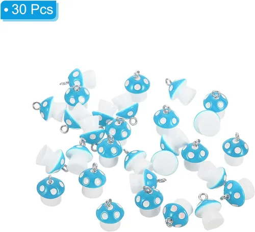 Miniatura 3 de PATIKIL 30 piezas de dije de hongo, mini dije de hongo, resina a granel, lindo para hacer joyas, pulseras, aretes, collares