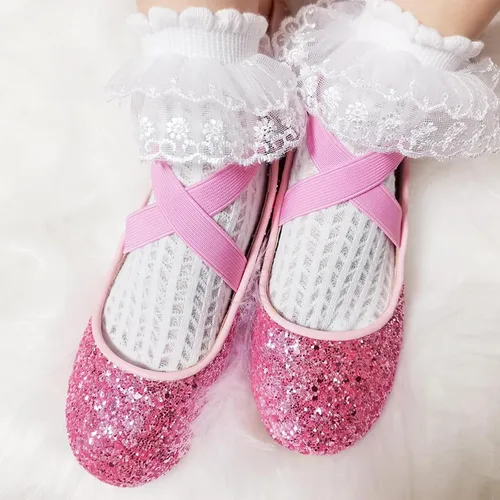 Miniatura 2 de Girls Ballerina Dress Shoes Mary Jane Flats Girls Glitter Shoes Princess Dresses for Girls Flower Girls Shoes (ToddlerLittleKids)