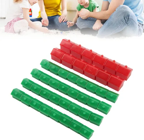 Miniatura 4 de Piezas de repuesto para juegos de hotel, piezas de repuesto, 12 casas rojas y 32 casas verdes, juego de casas y hoteles de plástico, accesorios