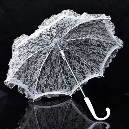 Miniatura 5 de La Moda De Encaje De Flor De Sol Paraguas De Algodón Bordado De Novia Paraguas De Encaje Sombrilla Romántico De Novia Paraguas Decoraciones De La