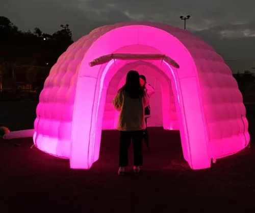 Tienda de campaña inflable de 16.5 pies de diámetro con soplador de aire, tienda de campaña de cúpula para exteriores, club nocturno, fiesta, tienda