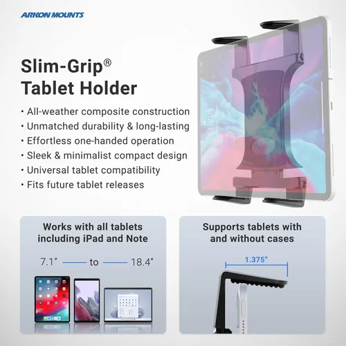 Miniatura 3 de ARKON Soportes – Soporte para tablet con abrazadera Resistente a la corrosión Soporte para tableta con abrazadera resistente Función