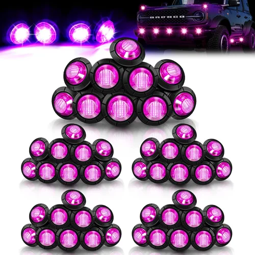 Miniatura 8 de 50 luces LED redondas de 3/4 para remolque, luces LED delanteras y traseras de 12 V, luces de remolque impermeables para camión, automóvil, autobús