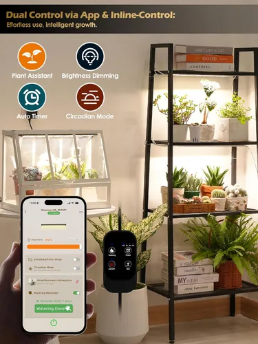 Miniatura 2 de T5 Luz de cultivo inteligente para plantas de interior, tiras de luz LED de espectro completo de 3500 K con temporizador automático de 3/9/12 horas