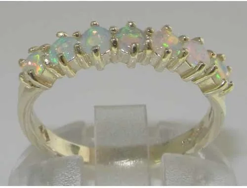 Miniatura 3 de Anillo de eternidad de plata de ley 925 con ópalo auténtico para mujer