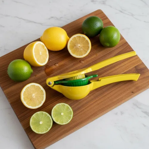 Miniatura 6 de NAZANIN Exprimidor de limón de doble tazón, exprimidor de cítricos de aluminio resistente y prensa de lima, exprimidor manual profesional