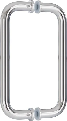 Miniatura 16 de Ranbo Manija tubular de puerta de ducha CTC negra mate de 8 pulgadas, acero inoxidable 304 de 1/4 a 1/2 pulgadas de grosor y puertas de madera