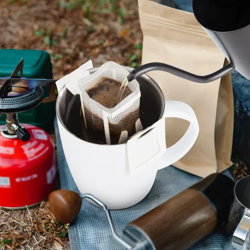 Miniatura 5 de PARACITY 50 bolsas de filtro de café portátiles con diseño de orejas colgantes, bolsa de papel desechable de filtro de café por goteo de una sola
