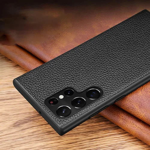 Miniatura 3 de XWCG Funda para Samsung Galaxy S22/S22 Ultra Genuina Funda de Cuero a prueba de Golpes Anti-Anti-Anti-Anti-Anti-Huella TPU Funda de Teléfono Funda